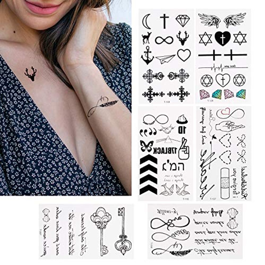 Social 30 hojas tatuajes temporales para pegar en la piel a prueba de