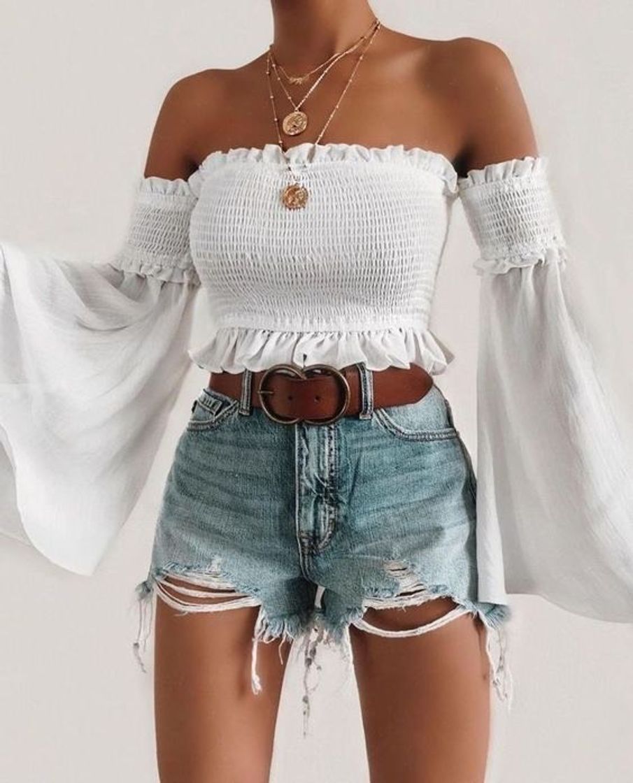 Fashion Short jeans com cropped 