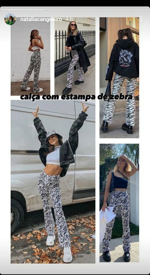 Moda Calça com estampa de zebra 