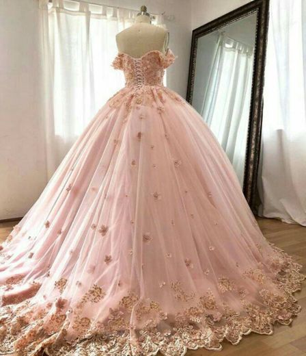 Pink embroidered lace quinceanera dresses ball gowns M553
