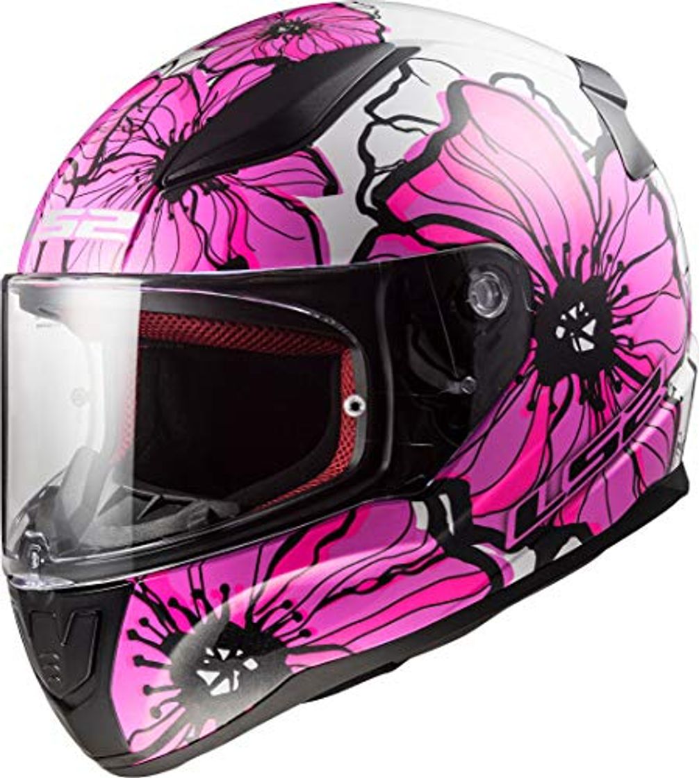 Producto LS2 Casco de moto RAPID POPPIES, Blanco/Rosa, M