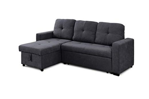 SWEET SOFA® - Sofá Chaiselongue Clony Convertible en Cama, 3 plazas, Reversible