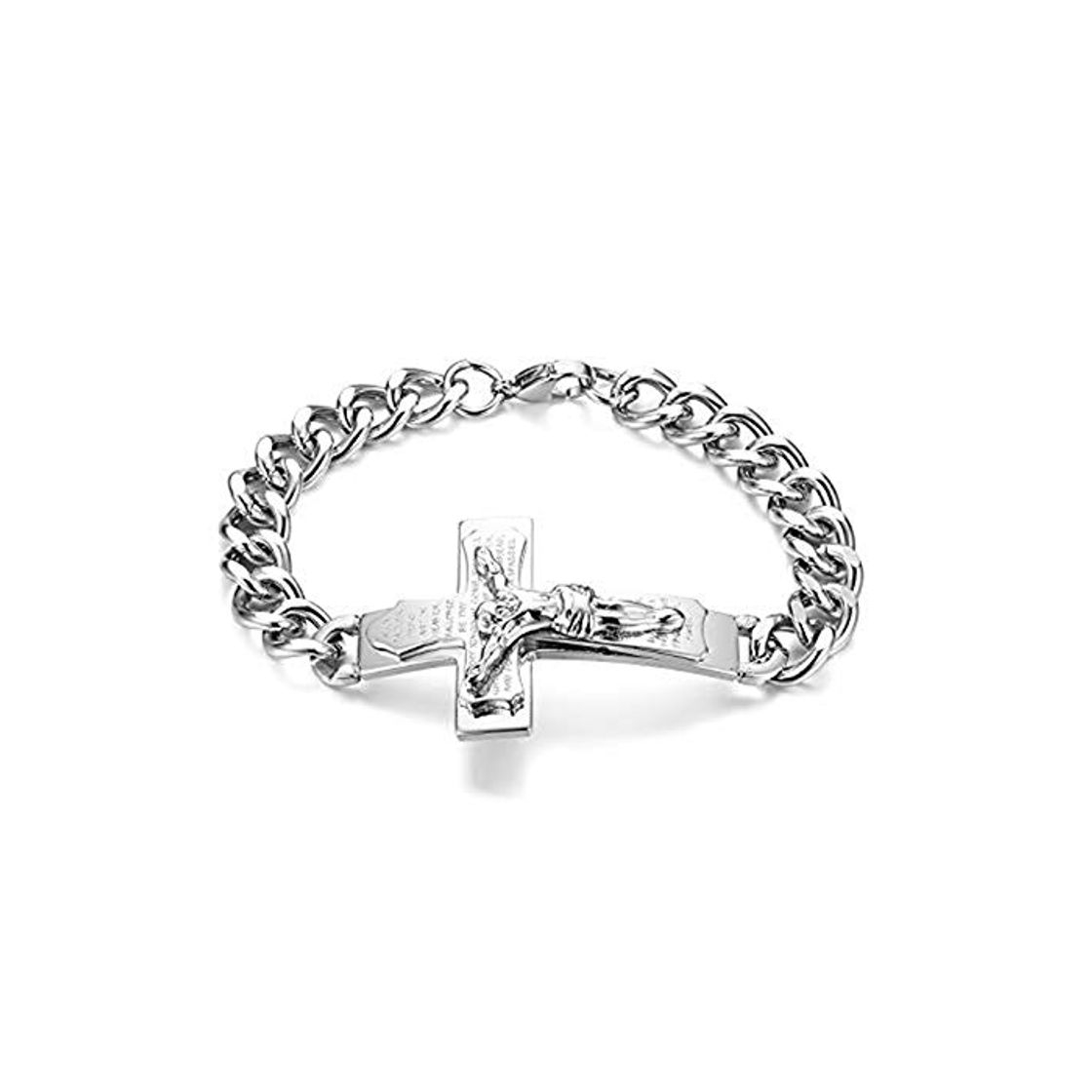 Producto JewelryWe - Pulsera para hombre con colgante de cruz y cruz de