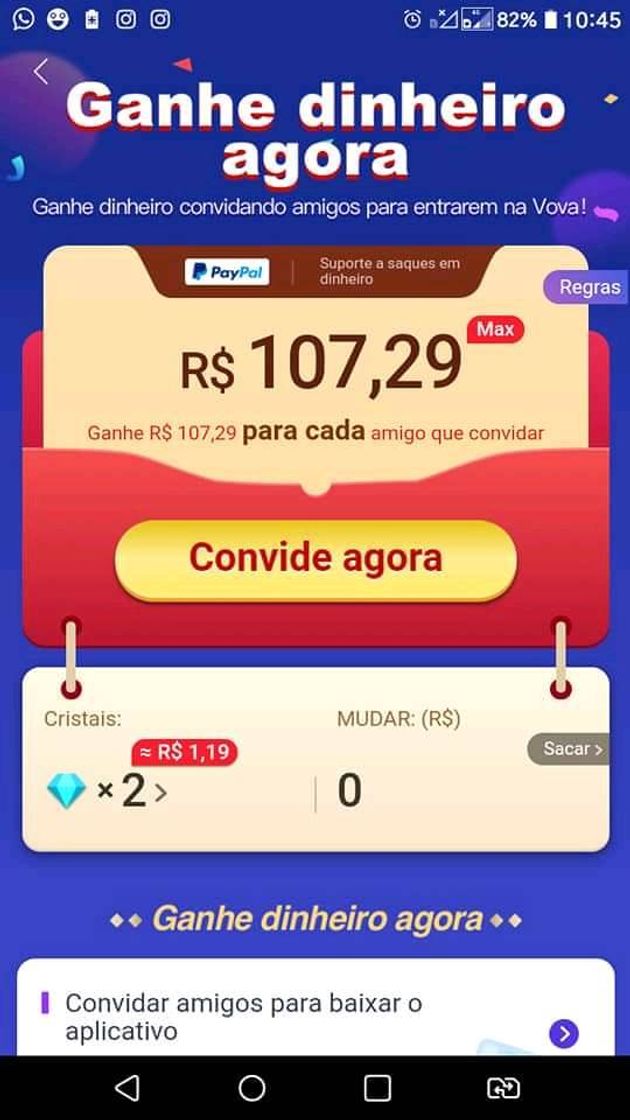 App GANHE DINHEIRO indicando amigos para baixa app de vendas