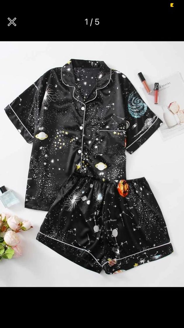 Social Pijama preto, simples e elegante.