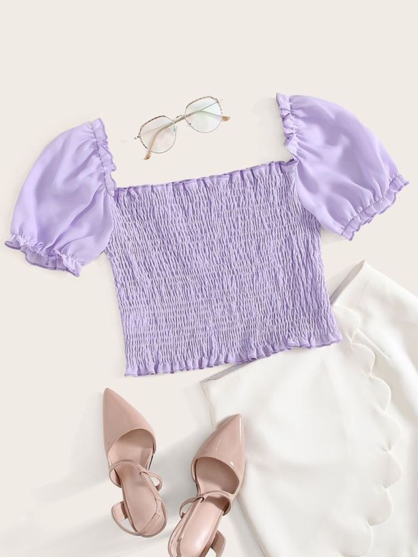 Fashion Roxo folheado simples boho top