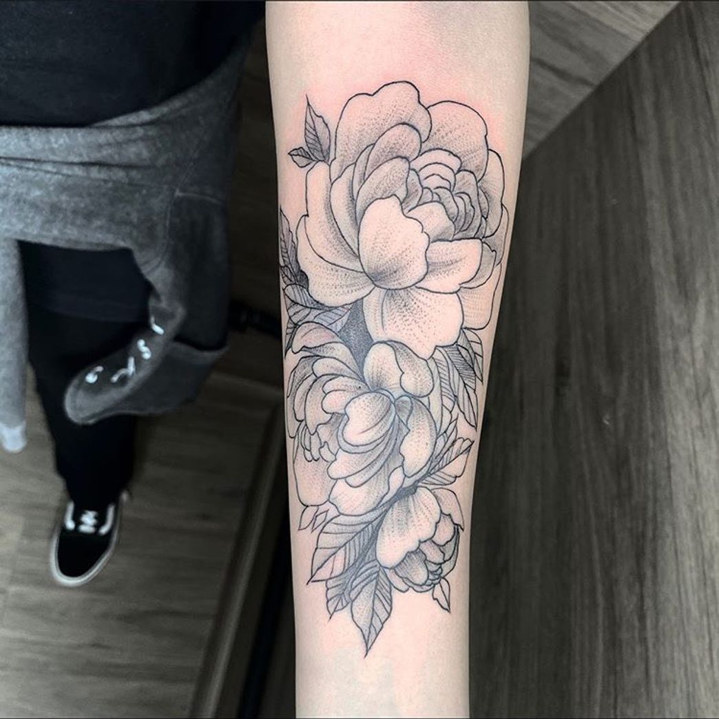 Fashion Tattoo peônia 🖤🌺