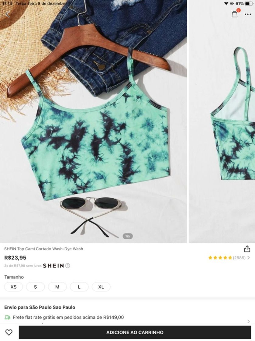 Moda Cropped tie dye verde