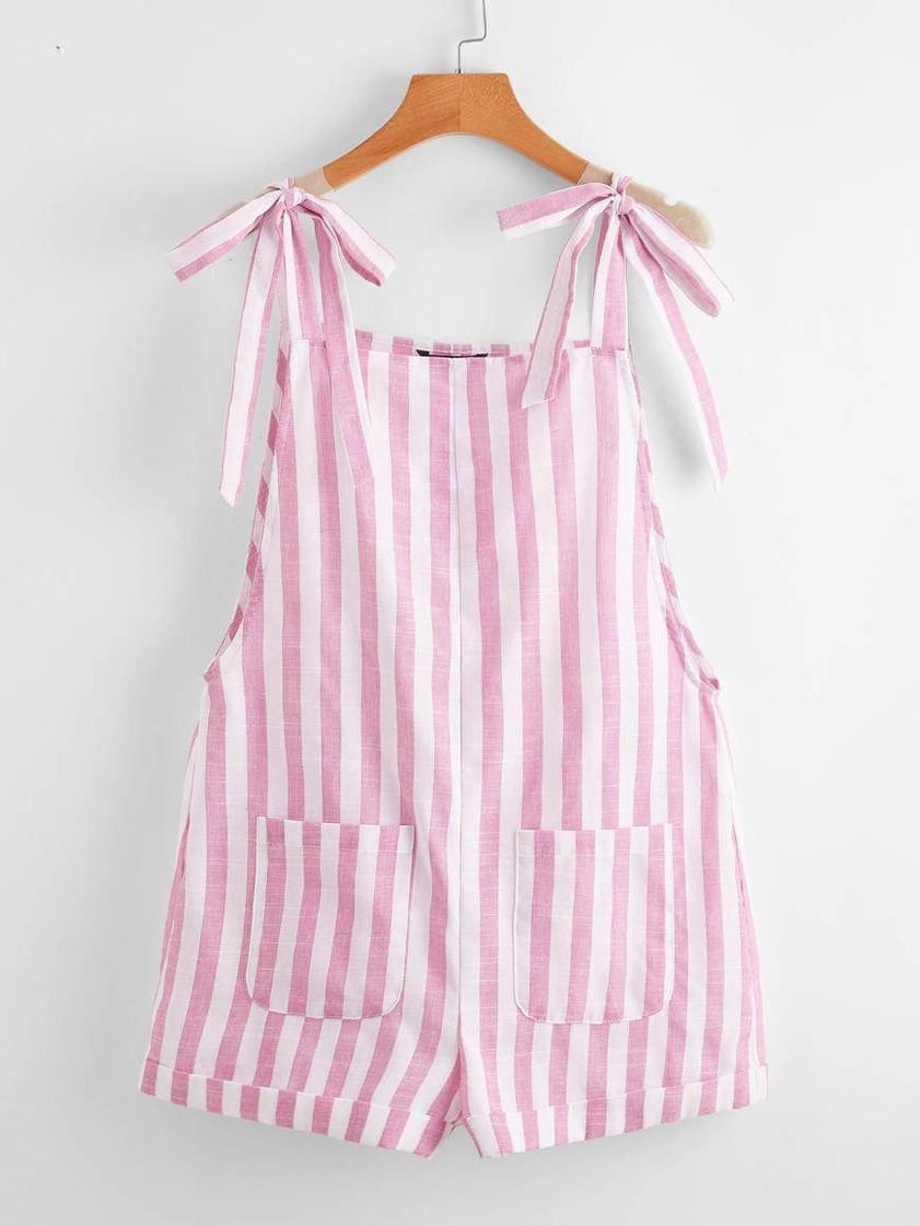 Social Macaquinho Listrado Rosa e Branco