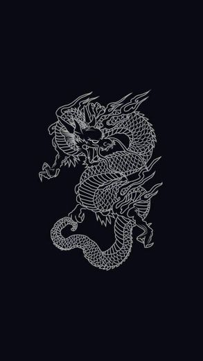 wallpaper//dragão chinês asthetic preto