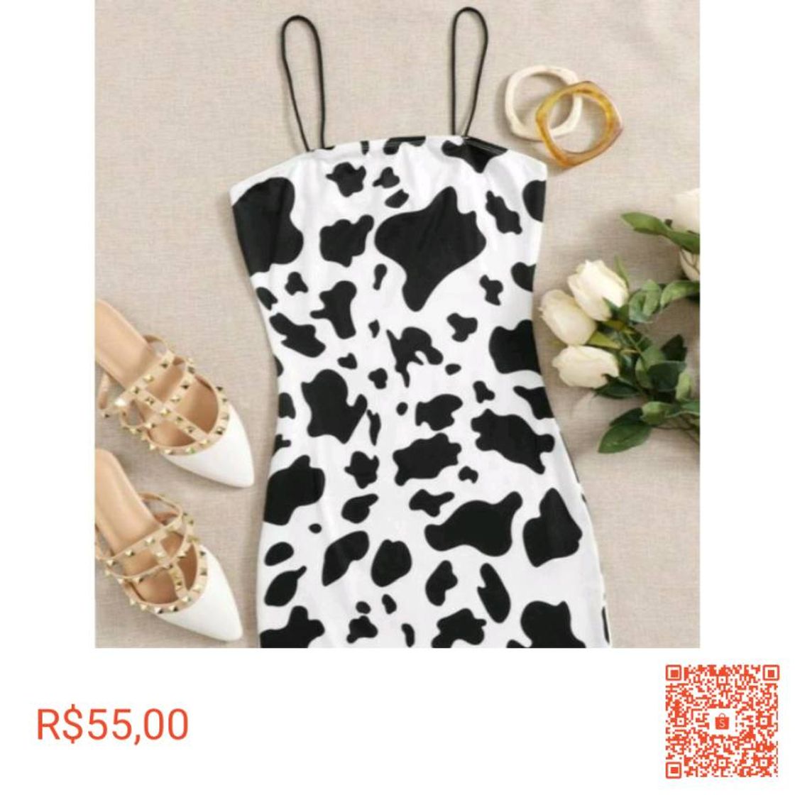 Fashion vestido aesthetic cow 