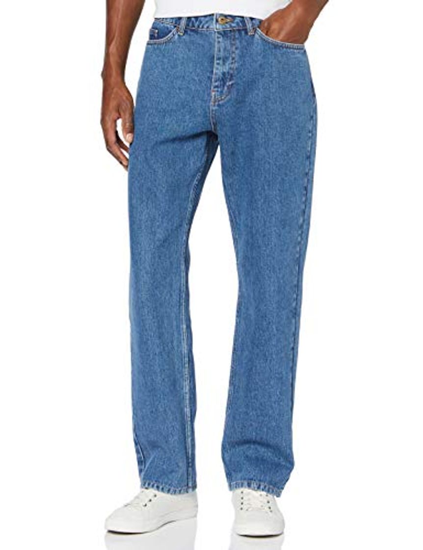 Social Marca Amazon - find. Vaqueros Anchos con Bajo Elástico Hombre, Azul