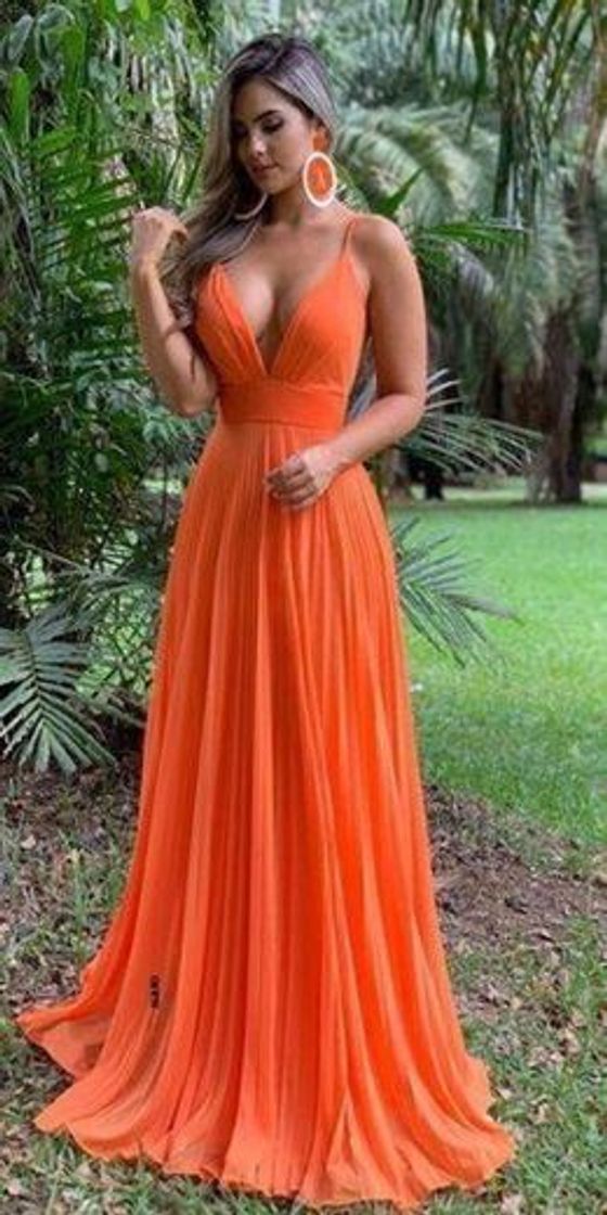 Moda Vestido laranja