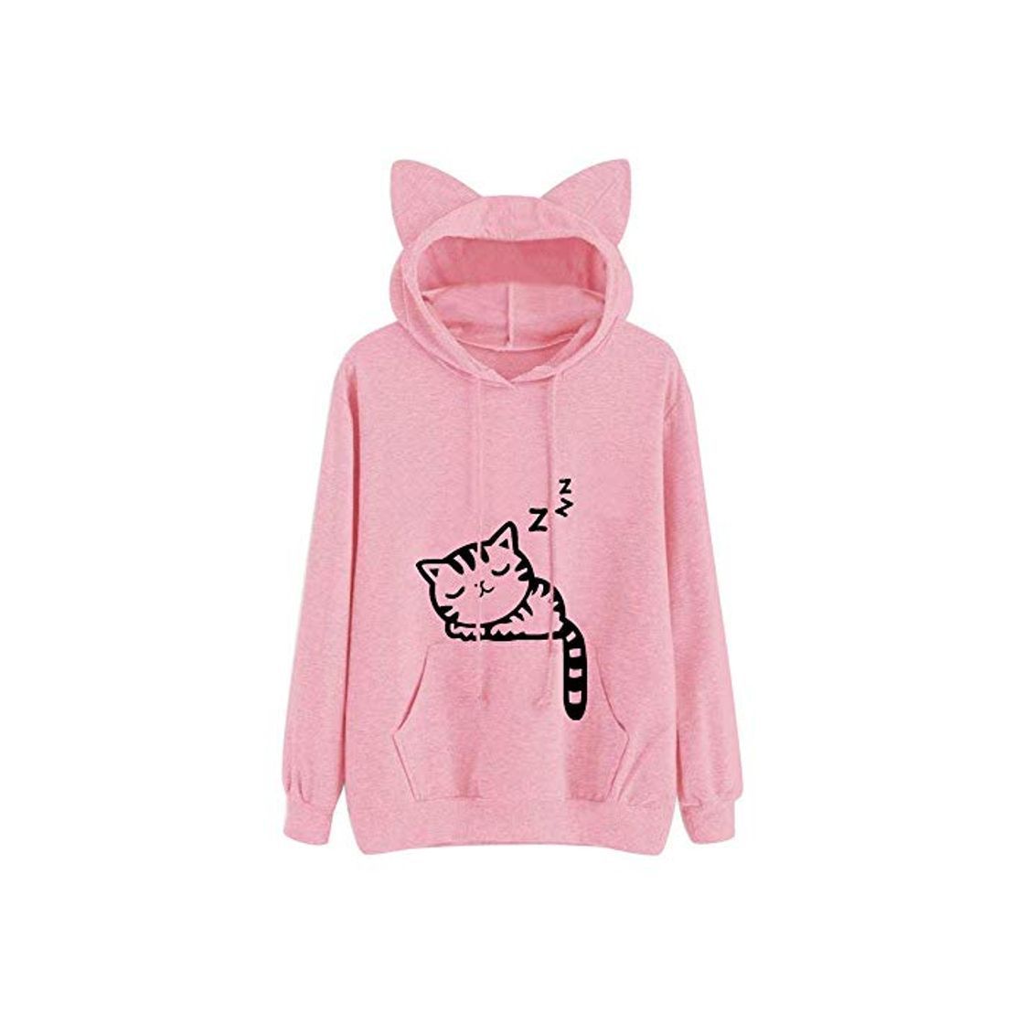 Social Generic Brands 2020 Nuevo Harajuku Sudadera con Capucha para Mujer Sudadera con Capucha Kawaii   Winter Cat Pattern Sudaderas con Capucha de Manga Larga