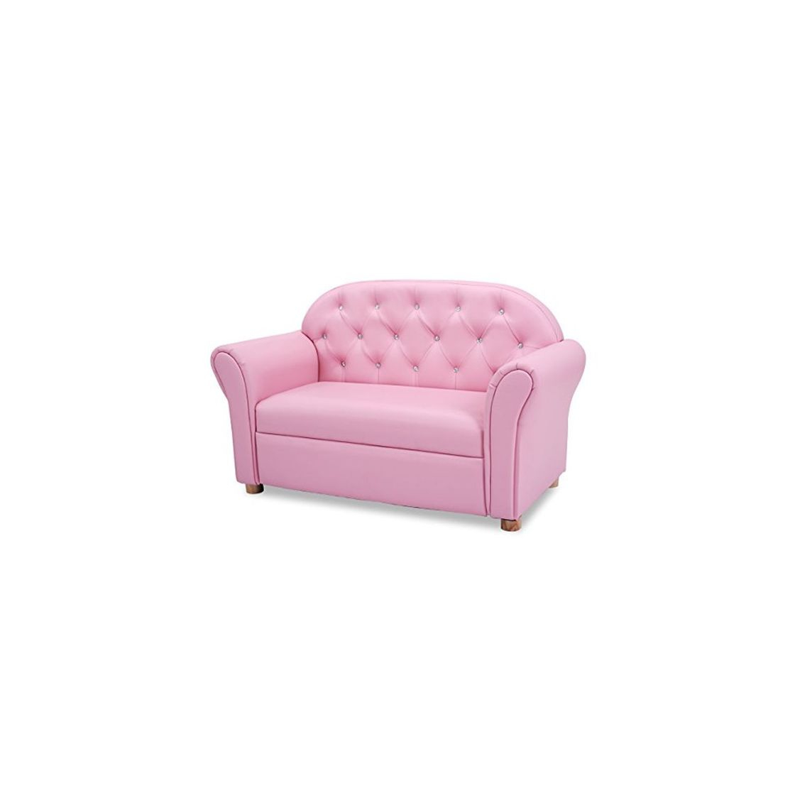 Product COSTWAY Sofá para Niños de 2 Plazas Sillón para Infantil Sofá Princesa Mueble para Niña para Dormitorio Salón Color Rosa