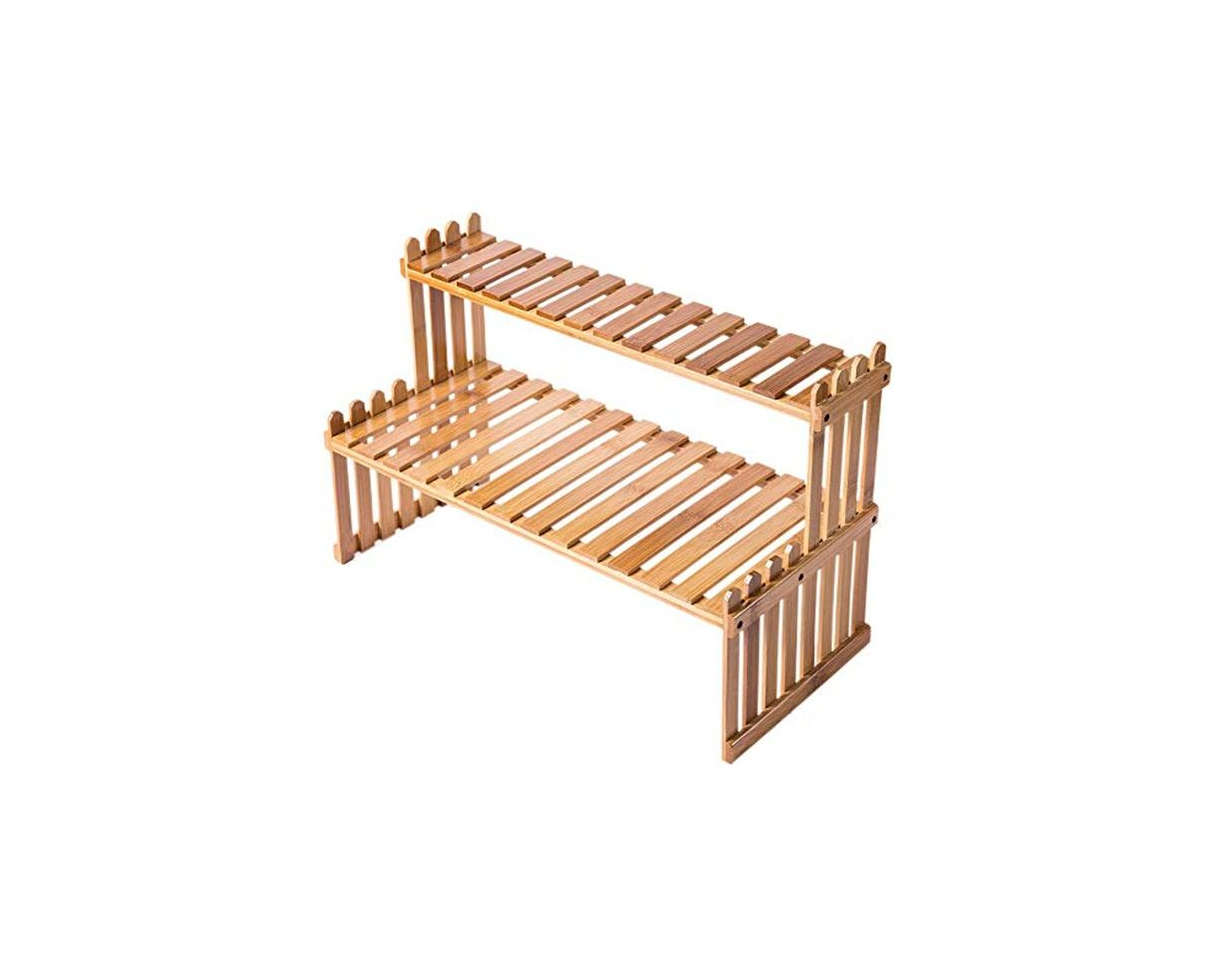 Producto Soporte de Planta de Bambú de Mesa de 2 Niveles