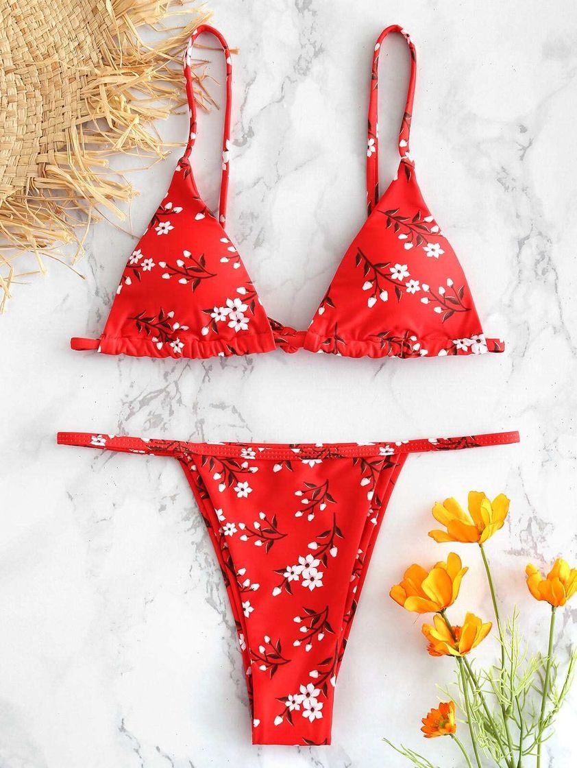 Lugar ZAFUL Set De Bikini con Relleno Lazada en Espalda Escote en V