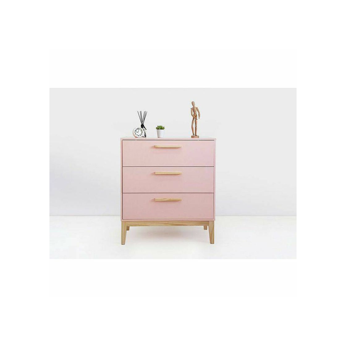 Social Cômoda 3 gavetas rosa 🌸