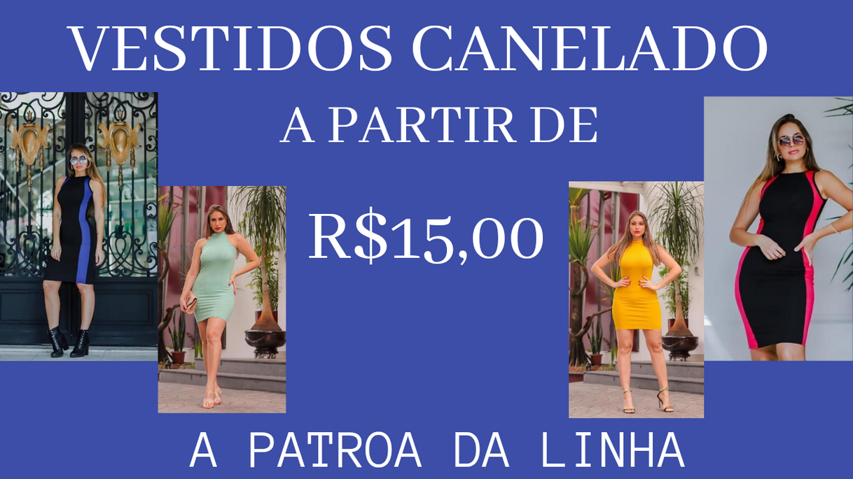 Fashion Vestidos canelado a partir de R$15,00