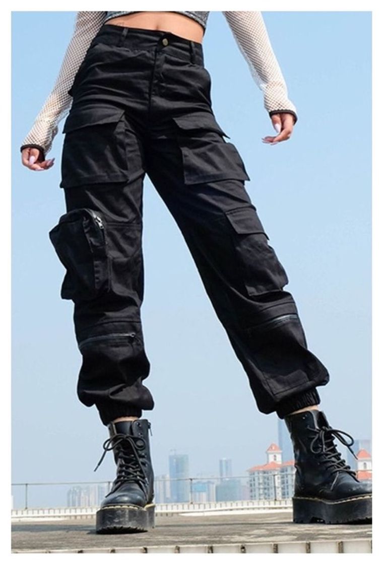 Social Hombres Pantalones de Carga,Pantalón Cargo Casuales,Pantalones de Hip Hop,Pantalones de Combate Holgados,