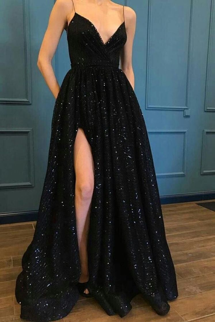 Moda Vestido de gala preto