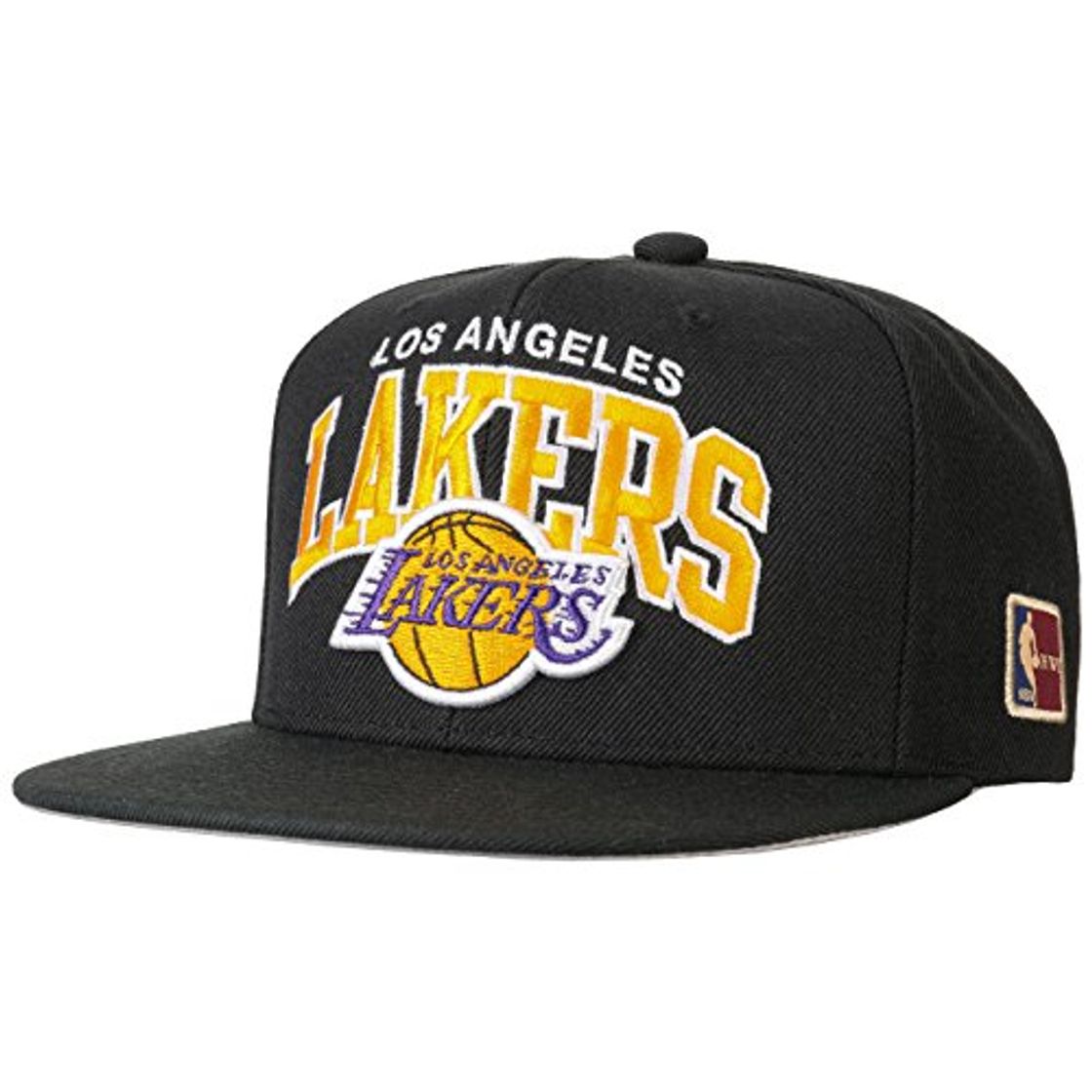 Product Mitchell & Ness Angeles Lakers HUD127 Black Team Arch Snapback Cap HWC