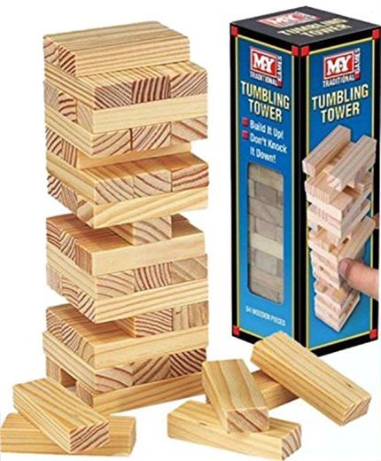 Wooden Tumbling Stacking Tower Kids Family Party Board Game by Holland Plastics
