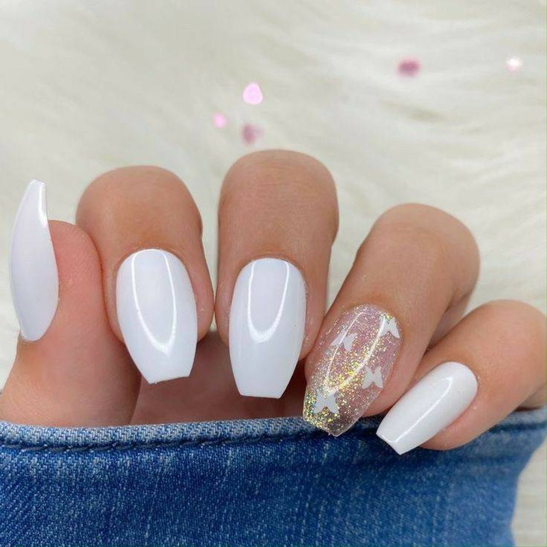 Moda Unhas brancas🦋🦋