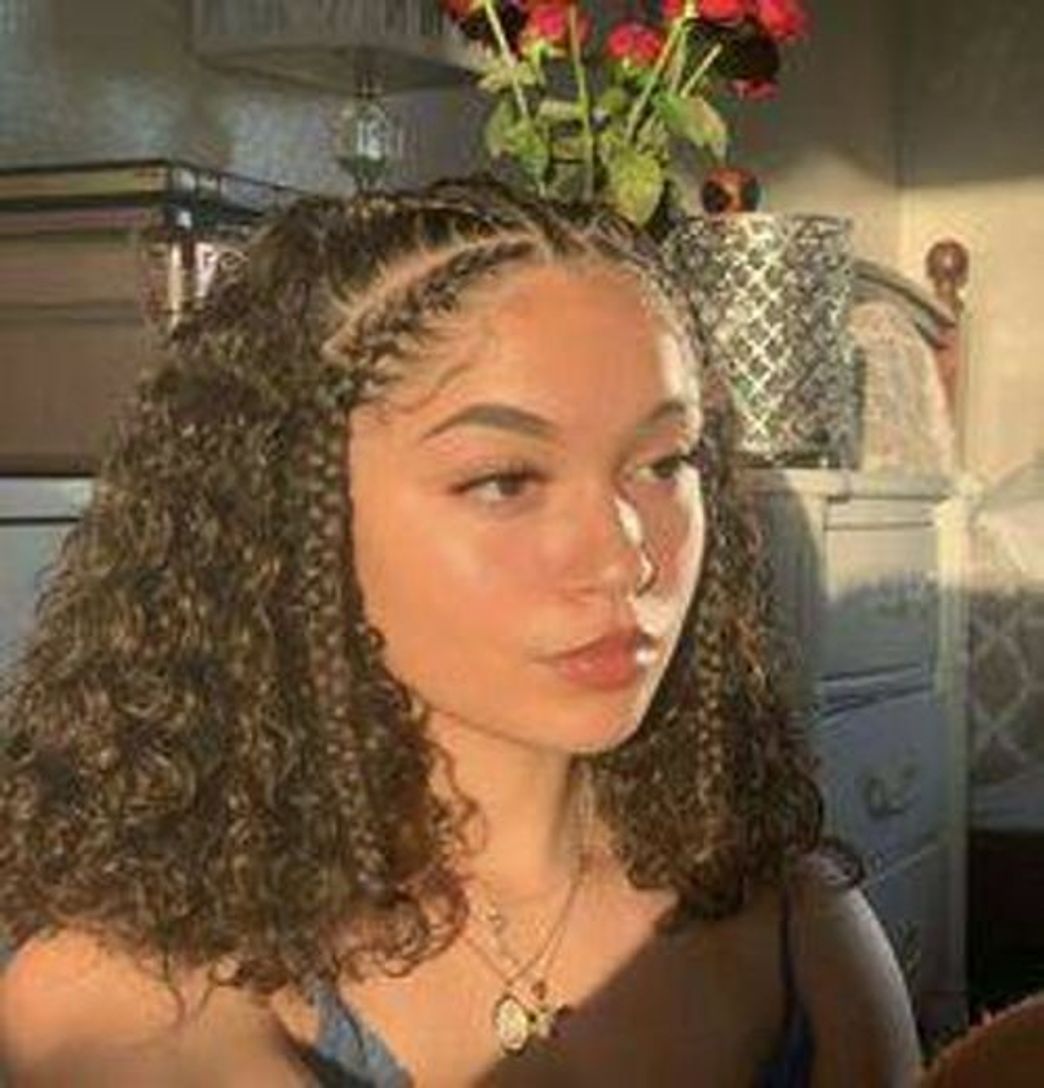 Social penteado cabelo cacheado com trança