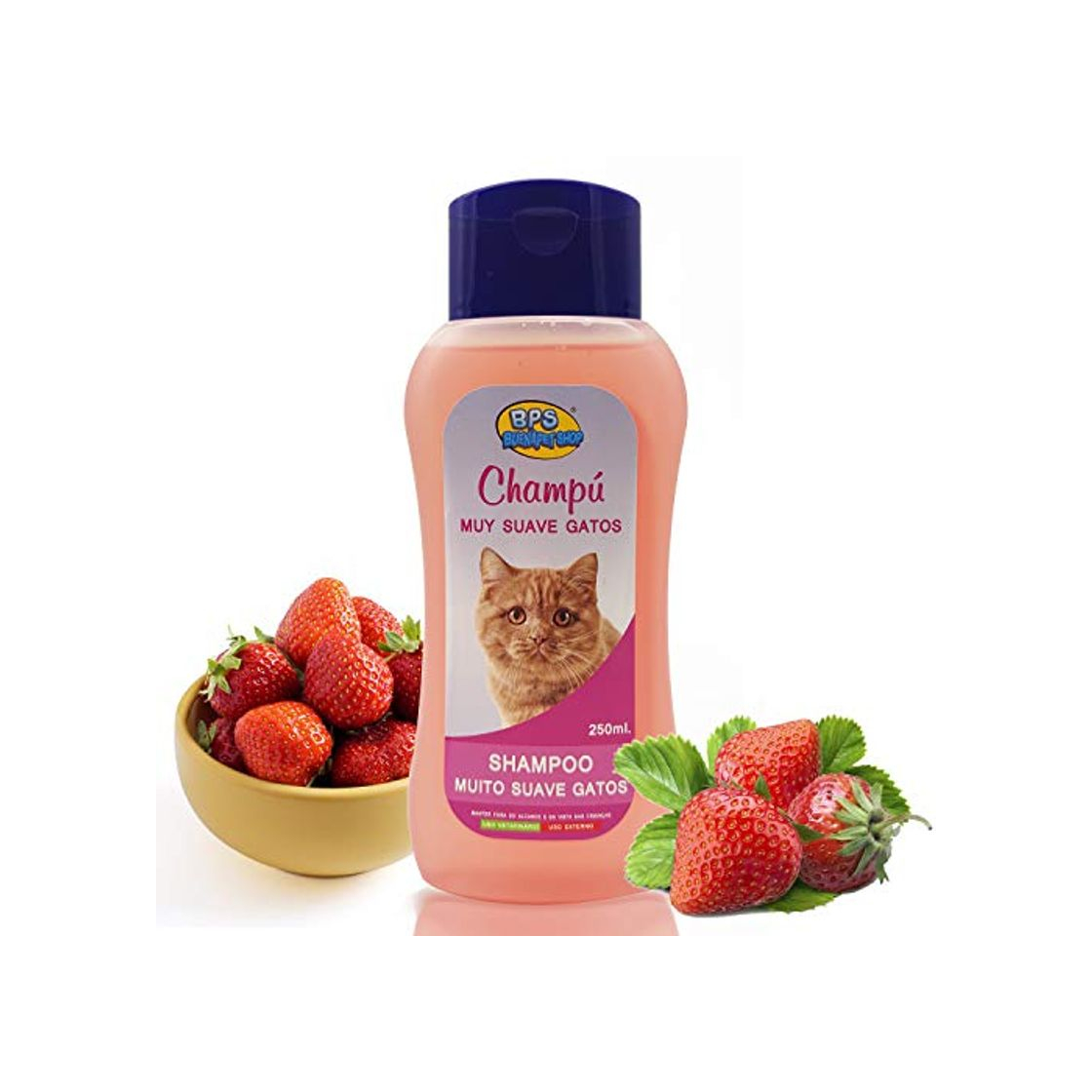 Social BPS Champú Muy Suave para Gato 250ml Shampoo Animales Domésticos Seguro y