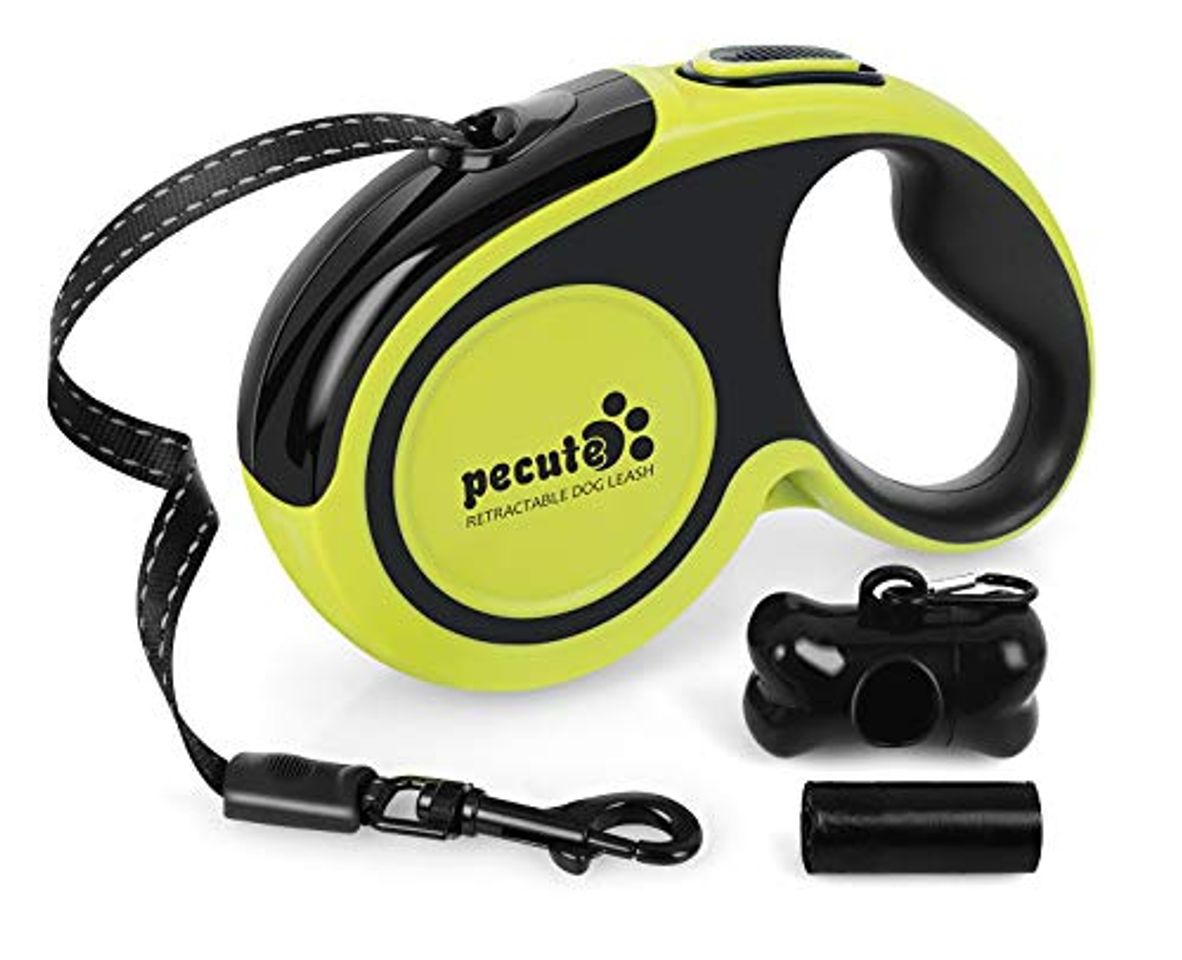 Product Pecute Correa Perro Extensible con Costuras Reflectantes Lluminosas para Perros Tamaño Mediano