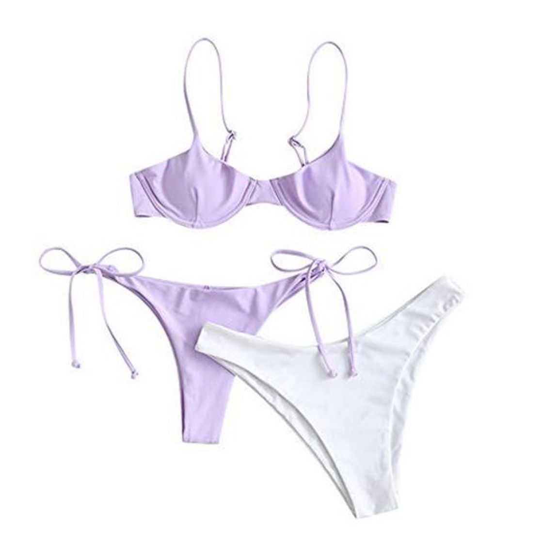 Moda ZAFUL Conjunto de bikini para mujer con aros push-up