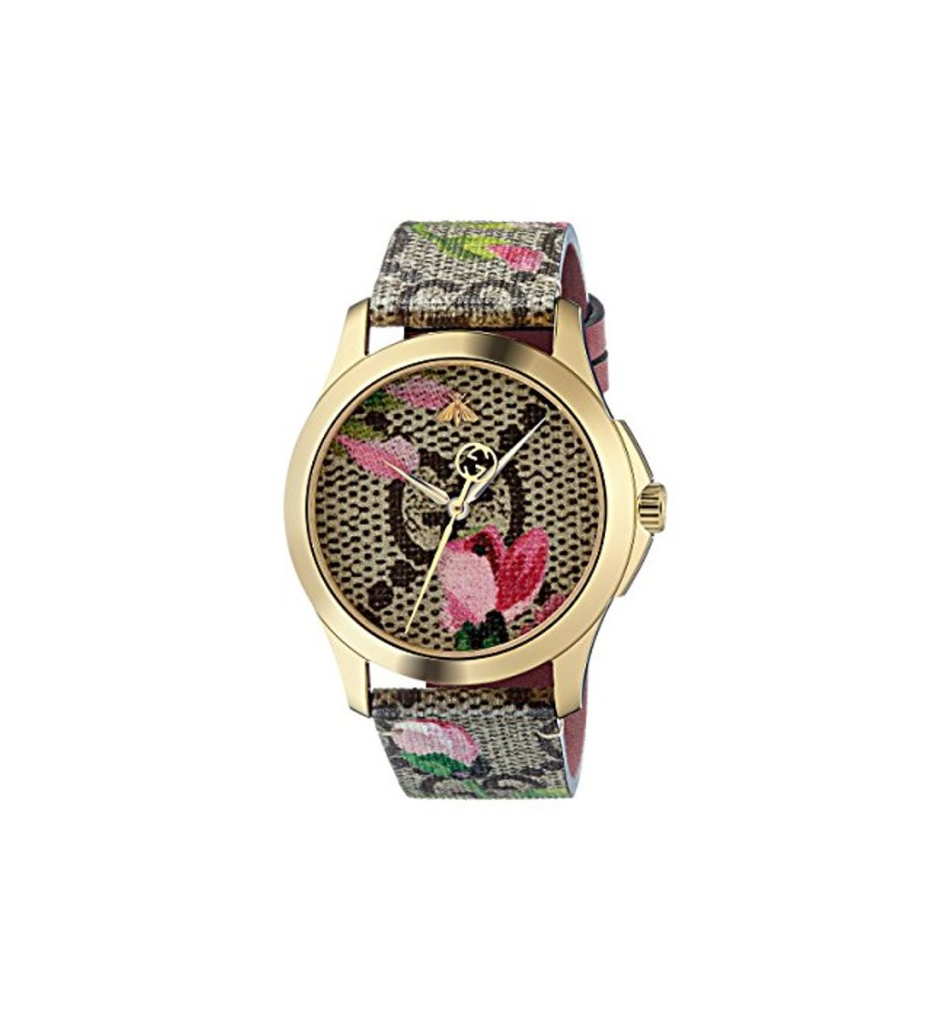 Social Gucci Reloj Análogo clásico para Mujer de Cuarzo con Correa en Cuero YA1264038