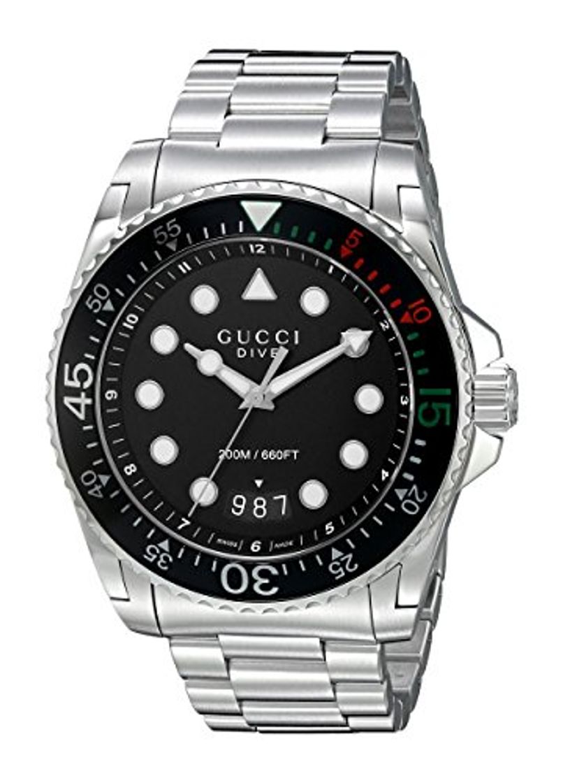 Social Gucci – Diver – Reloj de Pulsera analógico automático para Hombre Acero Inoxidable ya136208