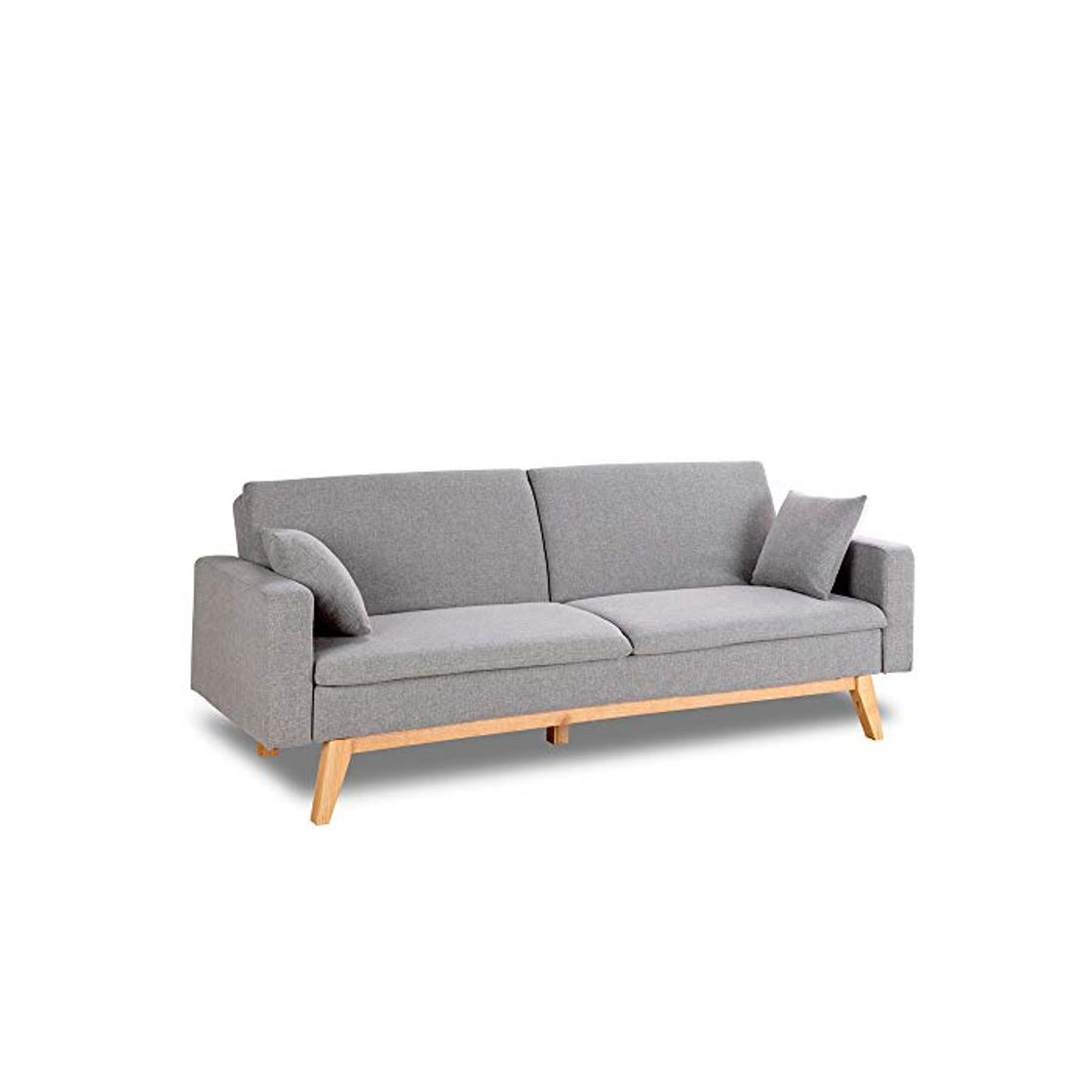 Social Don Descanso, Sofá Cama 3 plazas Reine, Tapizado en Tela, Color Gris