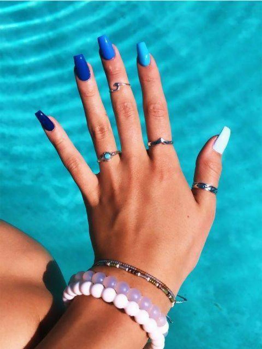Social Unjas degradê tons de azul💅🏻💙