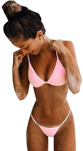 CheChury Bikini Mujer Conjuntos Brasileño Sexy Tanga Mujer Playa Ropa de Baño