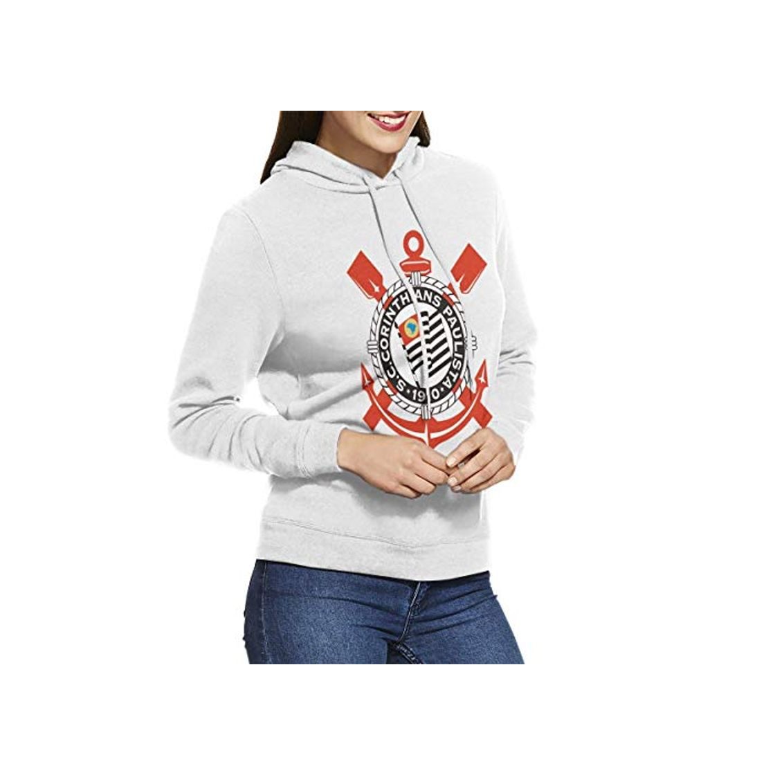Social Custom made Corinthians Paulista Elegante Mujer niña Sudadera con Capucha Camisa Tejido sin Bolsillo