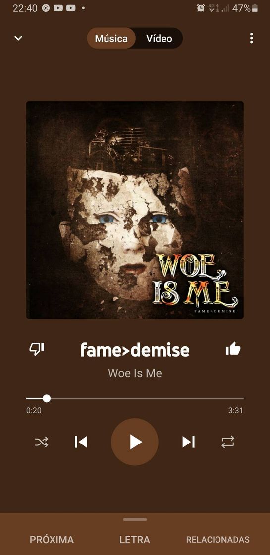 Canción Fame>demise - woe, is me