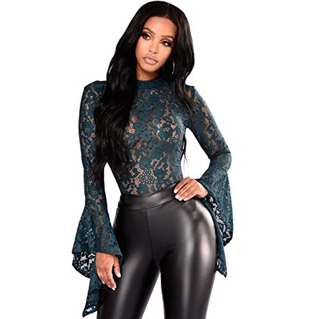 Products JJHR Bodysuit Body Feminino Romers Mujer Catsuit Encaje Manga Larga Body Mujer