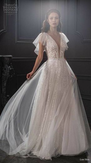 QING XIN-1225 Wedding Dress,Prom Dresses Rebordeó la Novia de la Boda Floral