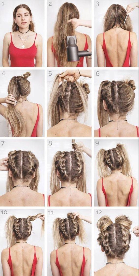 Moda Passo a passo de um penteado com trança bem estiloso