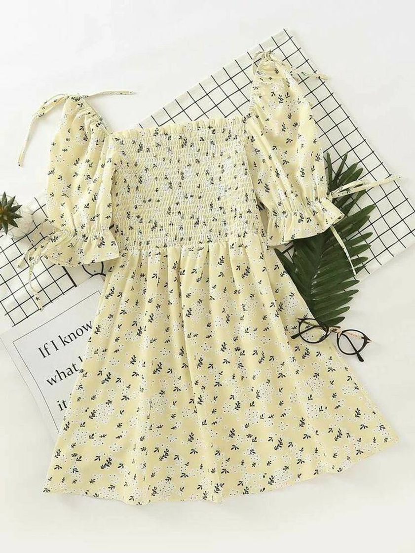 Fashion Vestido amarelo floral 💛