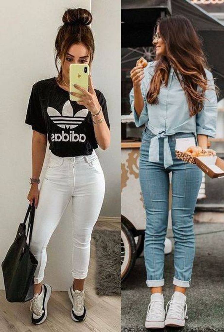 Fashion Que tal o bom e velho jeans nessa combinação top ? ♥️👖🥼