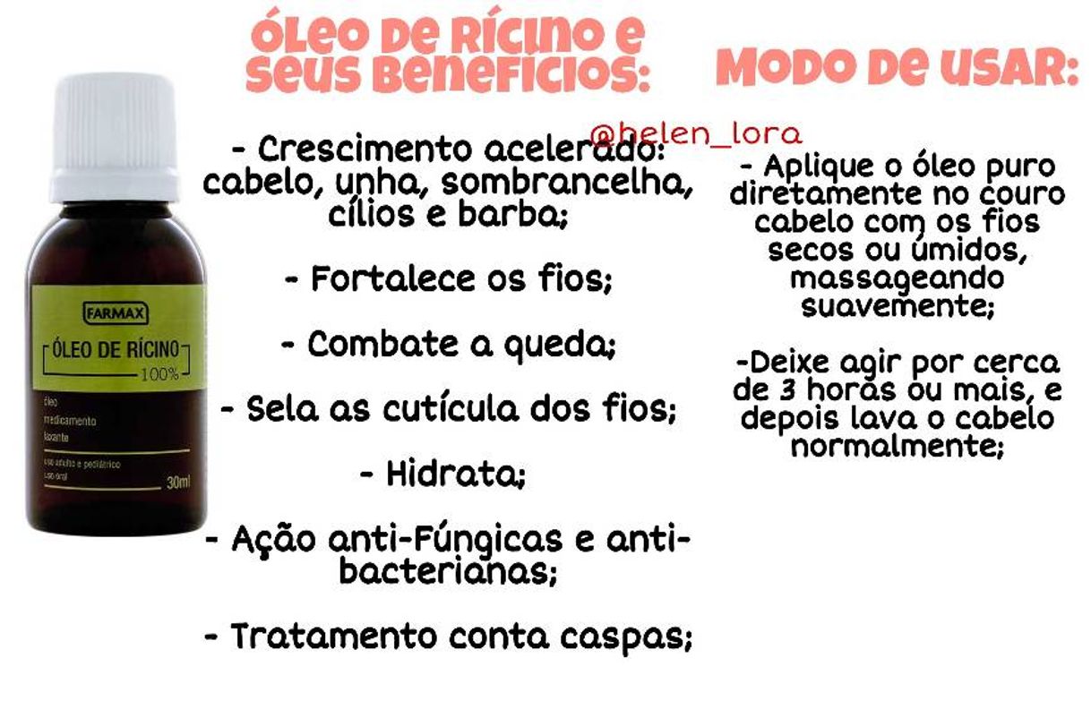 Moda Óleo de rícino 💅💆