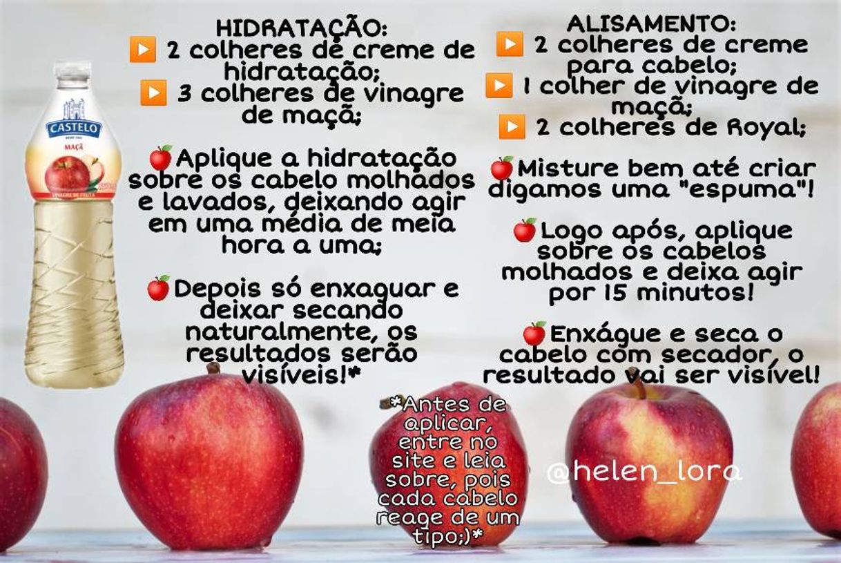 Moda Vinagre de Maça no Cabelo: Hidratação e Alisamento 🍎✨