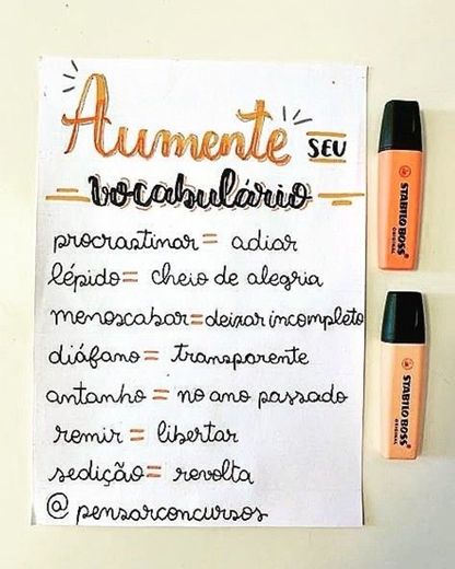 Pra aumentar o vocabulário 