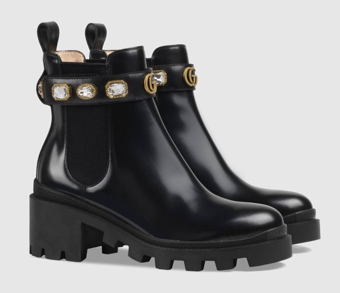 Fashion Gucci Leather ankle boot with belt