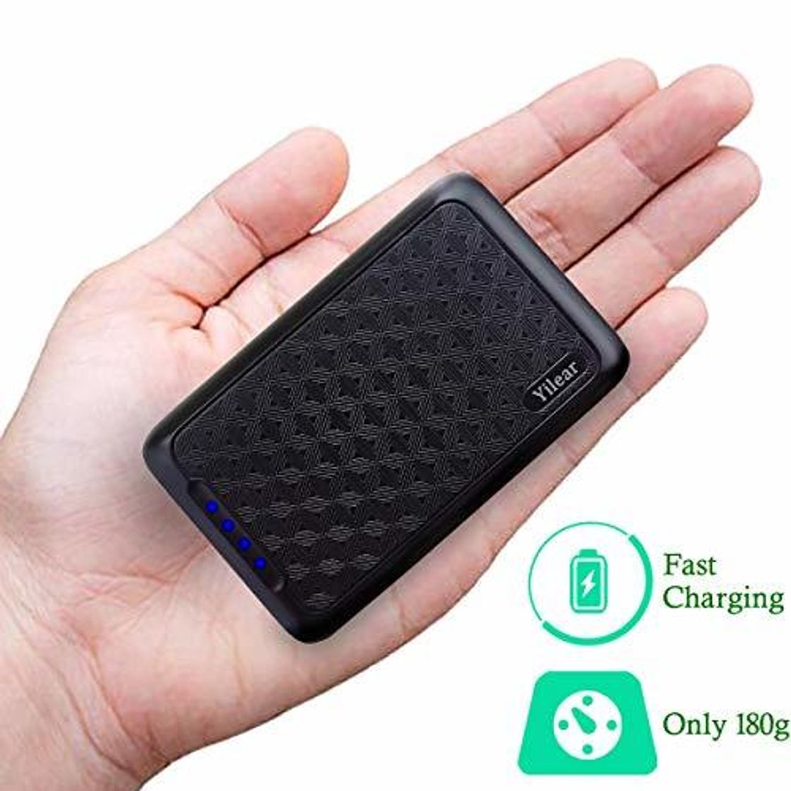 Social Power Bank 10000mAh Cargador Portátil con Gran Capacidad y Doble Salida USB