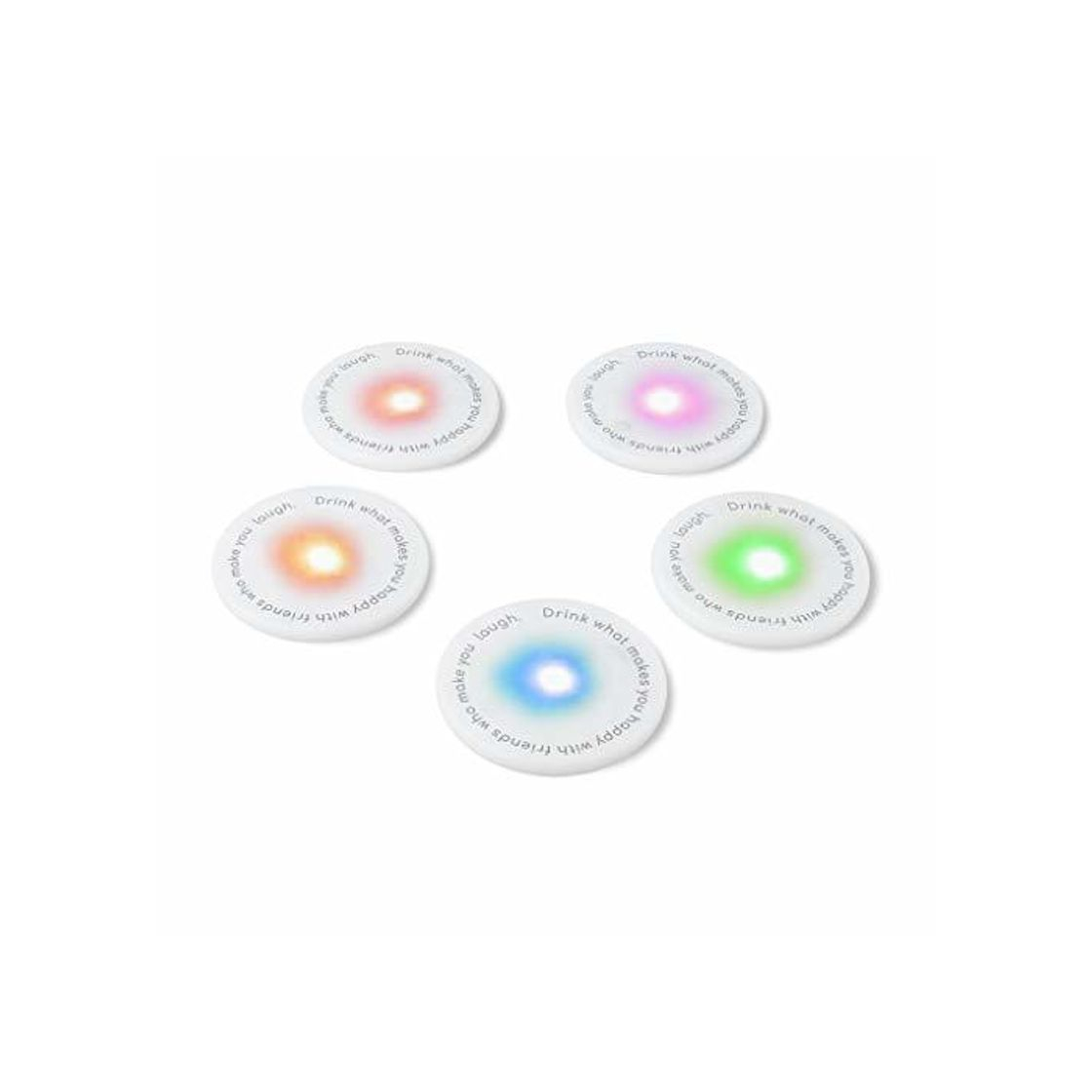 Home Balvi Posavasos LED UFOs Set de 5 Piezas Ideal para Fiestas Pilas